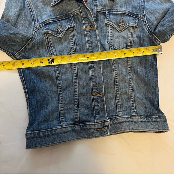 Red Engine Denim Blue Jean Jacket Giacca Women’s Small - Picture 13 of 14